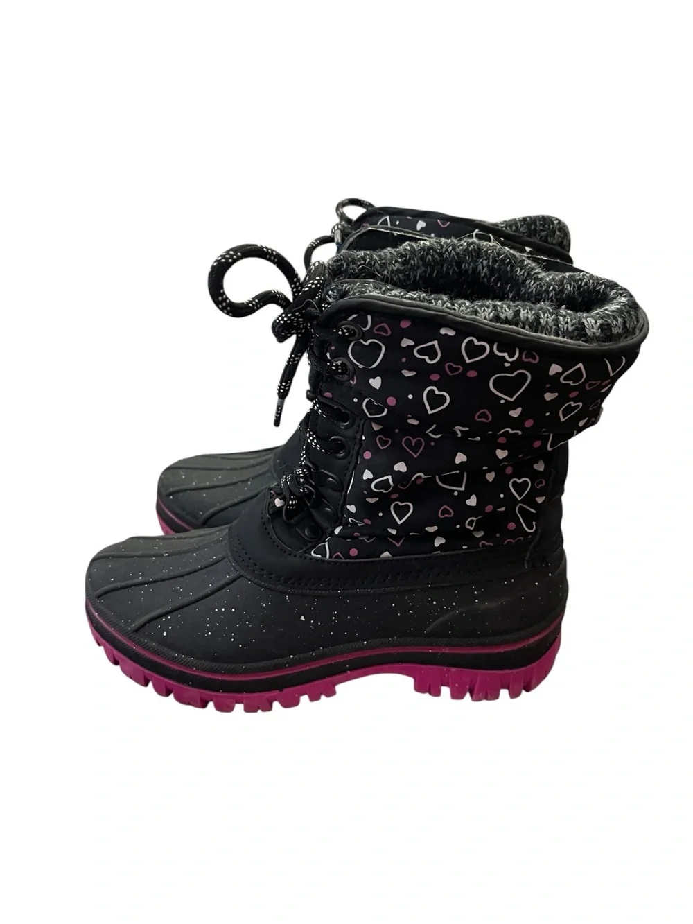 Tamarack Girls Winter Duck Boots Hearts Print Thinsulate Insulated Snow Boots 3